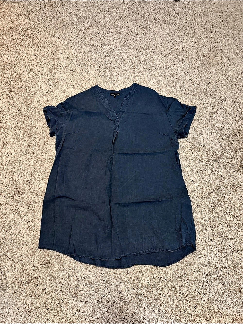 Hilary Radley V-Neck Short Sleeve dress Blue XXL